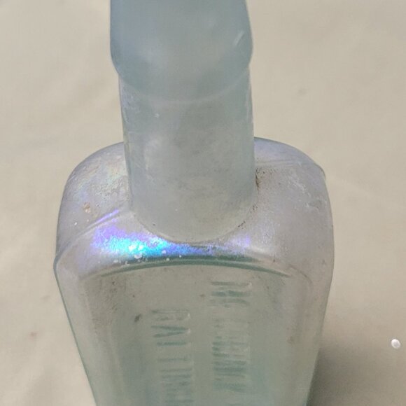 Vintage McCormick & Co rainbow iridescent glass medicine bottle - Picture 2 of 9